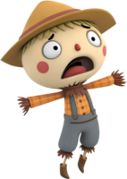 Lovable Kawaii Scarecrow with Cozy Fall Vibes. . png