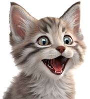 Kawaii kitten emoji clipart for website design. . png