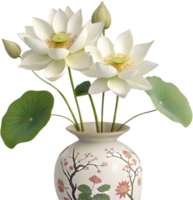 Elegant Lotus Blossom Clipart in Soft Colors. . png