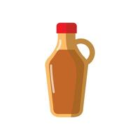 2D flat illustration maple syrup bottle icon isolated on a white background. vector