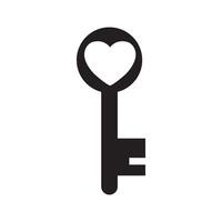 heart shape vintage key icon image vector