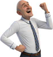 Office worker in formal suit standing with briefcase. . png