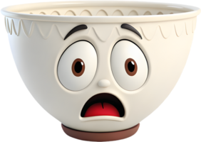 Smiling Mixing Bowl Character Clipart for Creative Works. . png