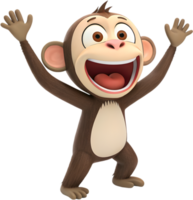 Playful and Colorful Monkey Cartoon Clipart for Design Projects. . png