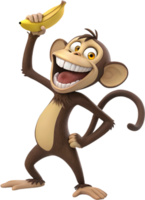 Playful Monkey Character Clipart for Animation Projects. . png