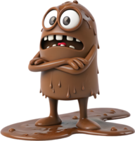 Spooky Mud Beast with Glowing Red Eyes in Fog. . png