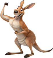 Striking muscular kangaroo cartoon with charming energy. . png