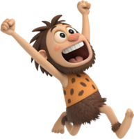 Dynamic Neanderthal Art With Strong Pose. . png