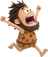 Expressive Wild Caveman Preparing To Attack. . png
