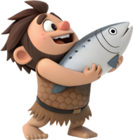 Caveman Hunter Tracking Prey In Wilderness. . png