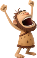 Hairy Caveman Character With Fierce Expression. . png
