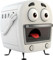 Charming Cartoon Oven Clipart with a Fun Character and Happy Expression. . png