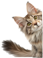 Charming Peeking Cat Illustration Capturing Curiosity and Fun. . png