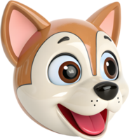 Cute Puppy Emoji Icon with Happy Face. . png