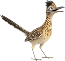 Speedy Roadrunner Bird with a Lively Expression. . png