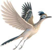 Fast Roadrunner Bird with Colorful Feathers. . png