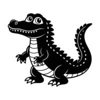 simple illustration of a crocodile vector