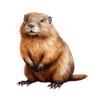 Furry groundhog sting upright a curious look png