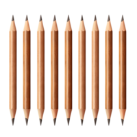 Neatly arranged sharpened wooden pencils pointed graphite tips facing upward png
