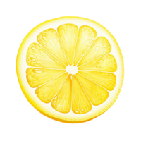 Bright yellow lemon slice juicy segments a symmetrical pattern png