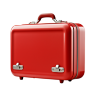 Shiny red suitcase a sturdy hle secure metal locks png