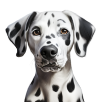 lmatian dog black spots on white fur a curious expression png