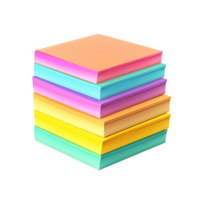 Colorful stack of sticky notes arranged in a neat square formation png