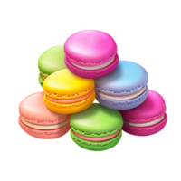 Colorful macarons stacked in a playful display png