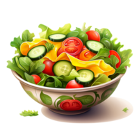 Fresh vegetable salad with crisp lettuce and tomatoes png