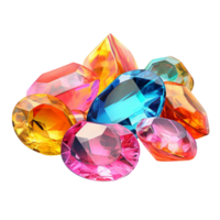 Sparkling gemstones in varied shapes and sizes png