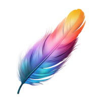 Vibrant multicolored feather with a soft texture png