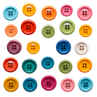 Collection of colorful buttons arranged png