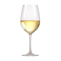 Glass of chilled white wine glowing with a golden hue png