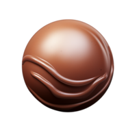 Smooth round chocolate truffle decorated with delicate patterns png