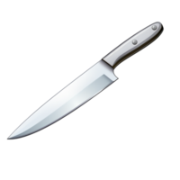 Sharp kitchen knife with a sturdy wooden handle png