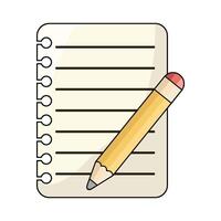 Notebook and Pencil vector