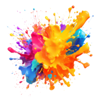 Vibrant splashes of multiple colors creating a dynamic effect png