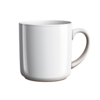 Cute white coffee mug with a smiling face and a curved handle on the side png