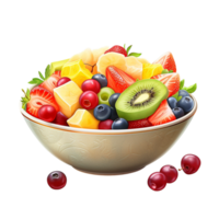 Bowl filled with assorted tropical fruits bursting with color png