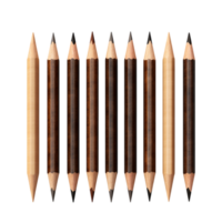 Neatly arranged sharpened wooden pencils with pointed graphite tips facing upward png