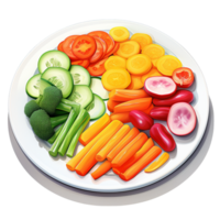 Healthy vegetable salad with sliced cucumbers, tomatoes, and carrots png