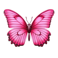 Vibrant pink butterfly with symmetrical wings and intricate patterns png