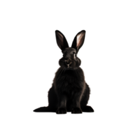 Small brown hare with large ears and a soft furry coat sitting on a white surface png