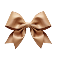 Elegant golden bow with neatly tied loops and a smooth silky texture in the center png
