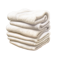 Neatly folded stack of soft, clean white towels png