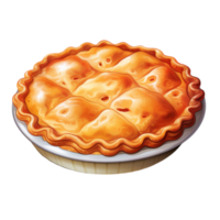 Freshly baked golden brown pie with a flaky, crispy crust png