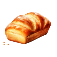 Freshly baked loaf of bread with a golden crust and soft fluffy texture png