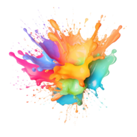 Vibrant splash of multicolored paint creating an artistic explosion effect png