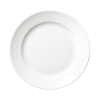Plain white ceramic plate featuring a smooth, round surface png