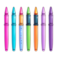 Set of colorful wax crayons neatly arranged in various shades png
